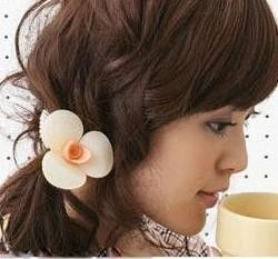 310 日韓飾品批發 梔子花發圈發飾，廠家直銷，引領美發飾品新風尚